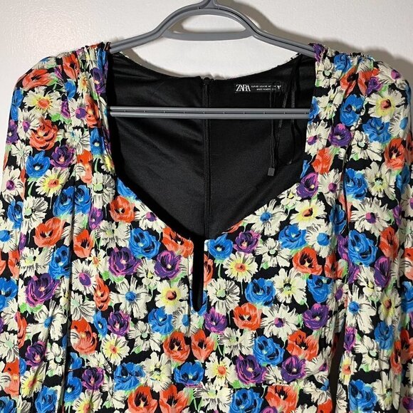 Blogger’s Favourite Zara Multicolored Floral Printed Mini Dress size XS - Picture 9 of 15